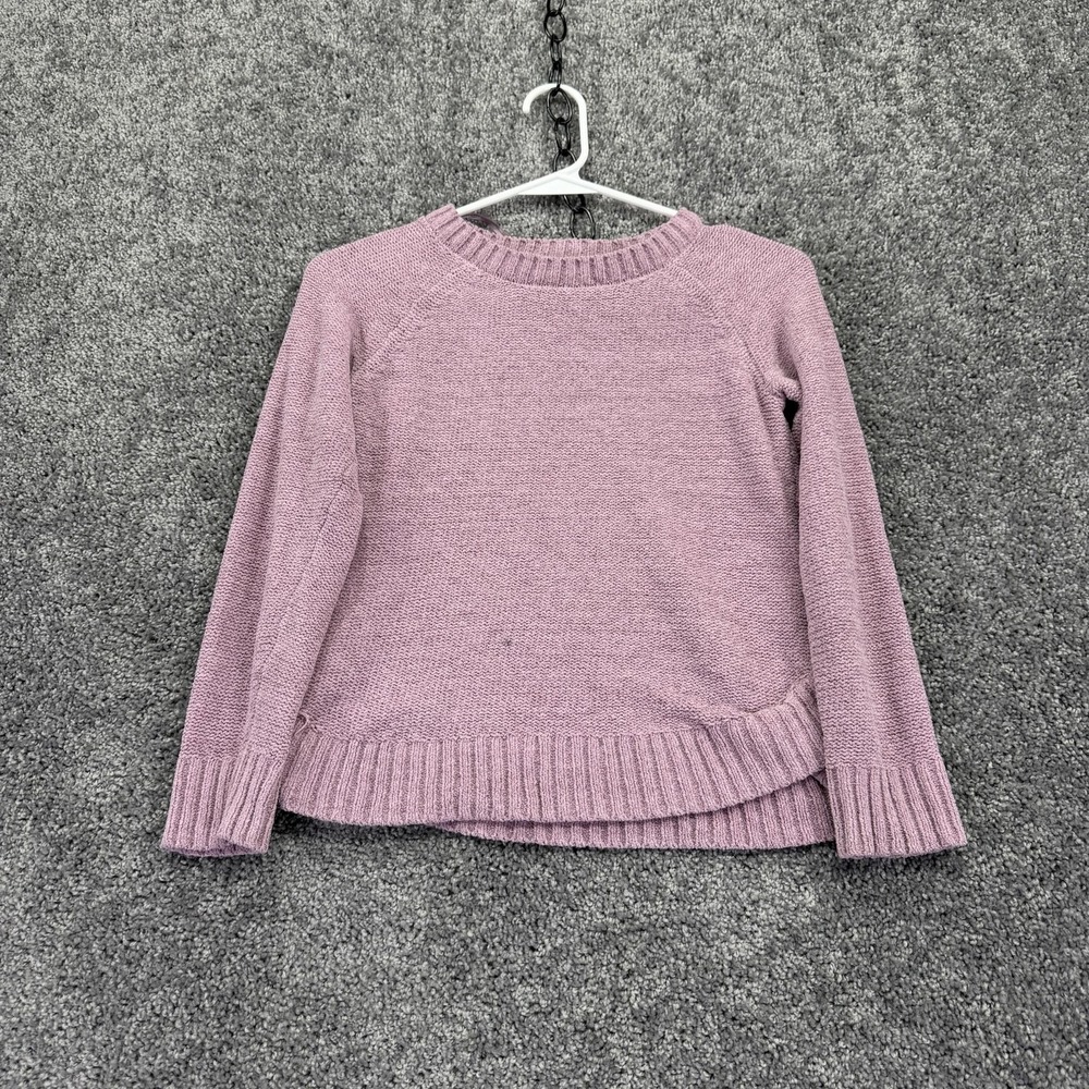 Pink Republic Sweater Girls S 7/8 Pink Knit Pullover Long Sleeve Crew Neck